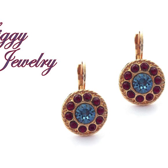 Siggy Jewelry | Jewelry | Austrian Crystal Daisy Earrings Denim Blue ...